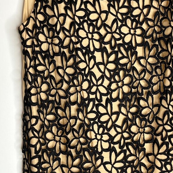 Lela Rose Target Neiman Marcus Crochet Lined‎ Sleeveless Blouse Black Tan Large - Picture 4 of 9